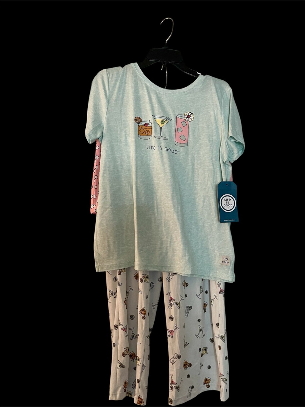 Life Is Good Women’s Cocktail themed 3 piece Pajama Set 🍸 - Picture 2 of 11